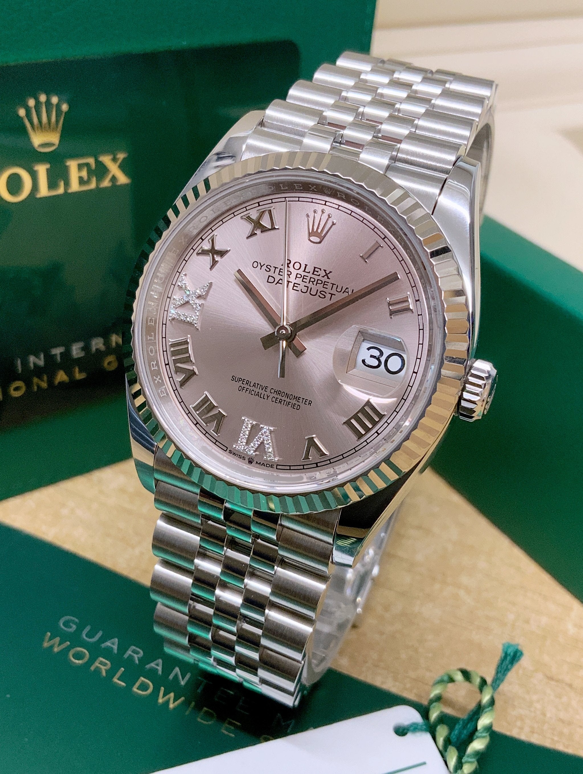 Rolex Datejust 36mm 126234 Pink Roman Diamond Dial