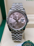 Rolex Datejust 36mm 126234 Pink Roman Diamond Dial